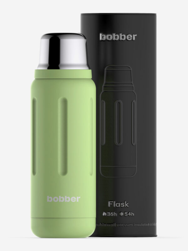 Термос вакуумный для напитков BOBBER Flask 770 мл, тепло до 36 часов, мятный, Зеленый