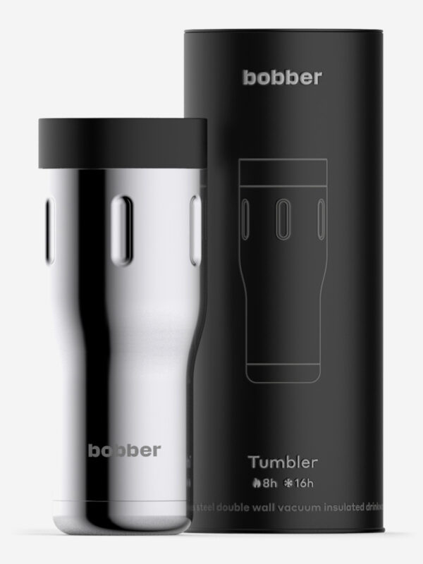 Термокружка вакуумная BOBBER Tumbler 470 мл, крышка 360, тепло до 8 часов, зеркальный, Серебряный
