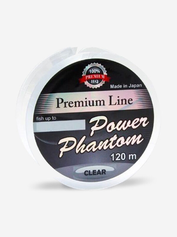 Леска монофильная для рыбалки Power Phantom Premium Line CLEAR 120m 0,37mm, Серебряный