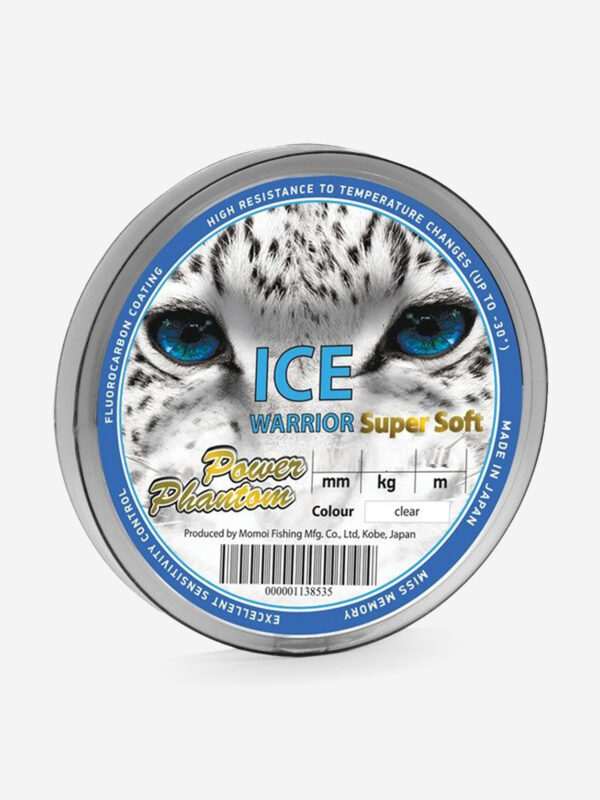 Леска для рыбалки Power Phantom Ice Warrior SUPER SOFT CLEAR 0,20mm, 4,0kg, 30m, Серебряный