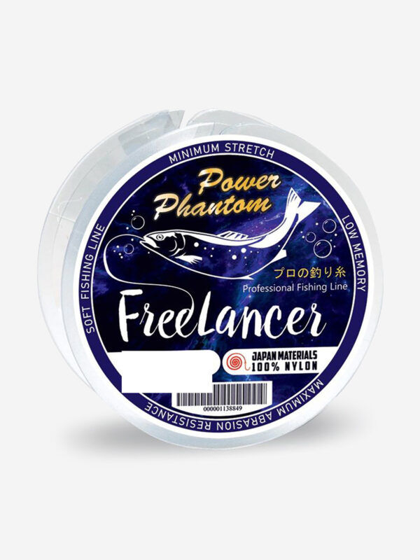 Леска для рыбалки Power Phantom Freelancer CLEAR 0,30mm, 8,8kg, 100m, Серебряный