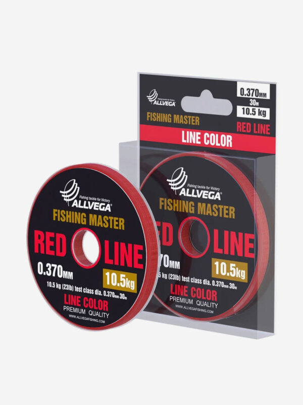 Леска монофильная ALLVEGA "Fishing Master" 30м 0,370мм (10,5кг) рубиновая, Красный