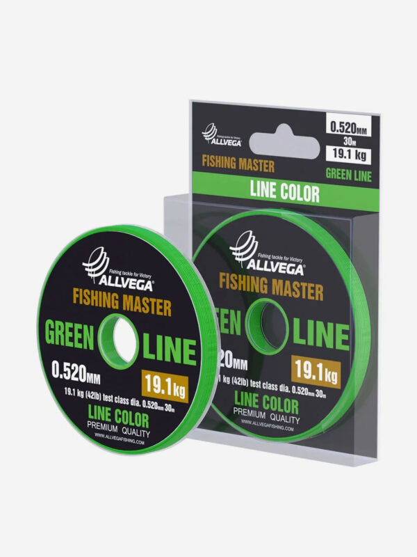 Леска монофильная ALLVEGA "Fishing Master" 30м 0,520мм (19,1кг) зеленая, Зеленый