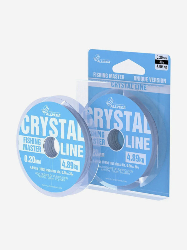 Леска монофильная ALLVEGA "Fishing Master" CRYSTAL 30м 0,20мм (4,89кг) NEW, Серый
