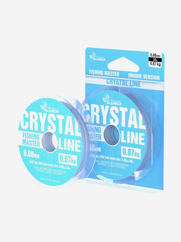 Леска монофильная ALLVEGA "Fishing Master" CRYSTAL 30м 0,08мм (0,87кг) NEW, Серый