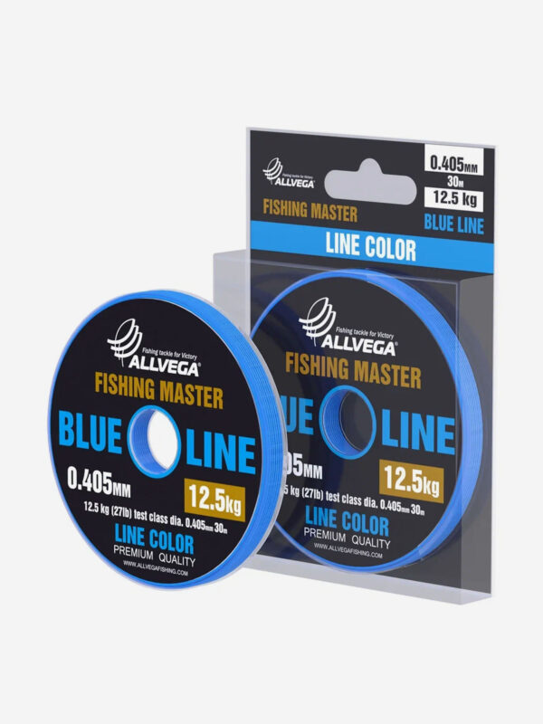 Леска монофильная ALLVEGA "Fishing Master" 30м 0,405мм (12,5кг) голубая, Голубой