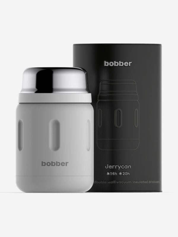 Термос вакуумный для еды BOBBER Jerrycan 700 мл, тепло до 14 часов, серый, Серый