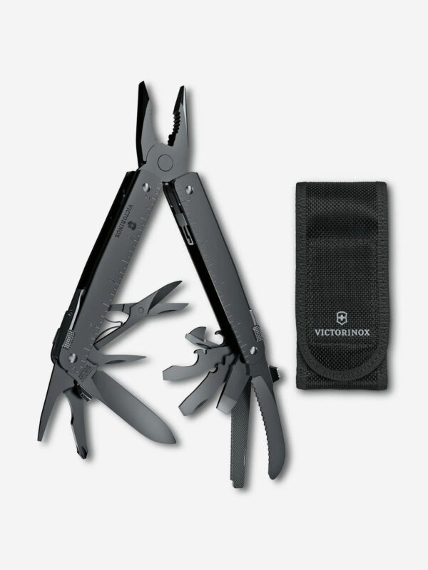 Мультиинструмент складной Victorinox SwissTool MXBS, 115 мм, 26 функций, нейлоновый чехол, Черный