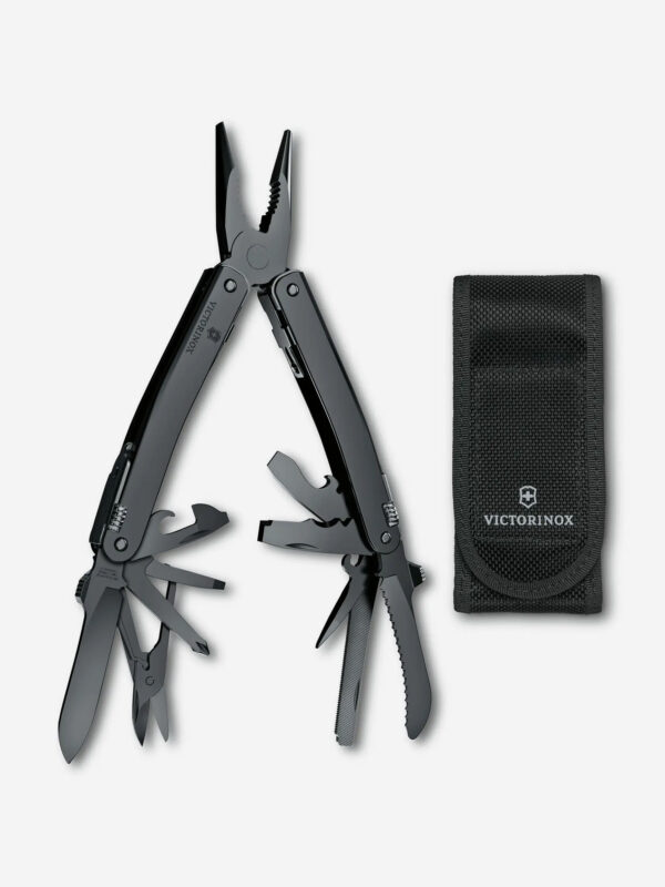 Мультиинструмент складной Victorinox SwissTool Spirit MXBS, 105 мм, 24 функций, нейлоновый чехол, Черный