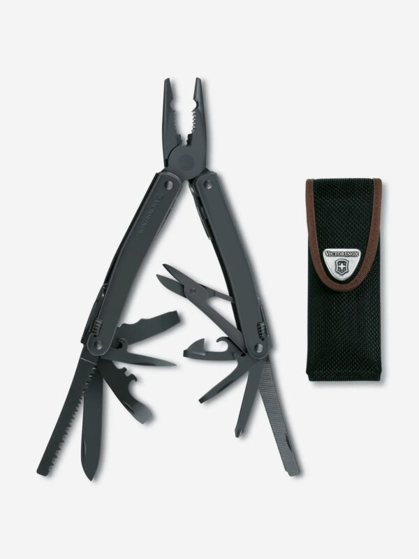 Мультиинструмент складной Victorinox SwissTool Spirit XBS, 105 мм, 25 функций, нейлоновый чехол, Черный