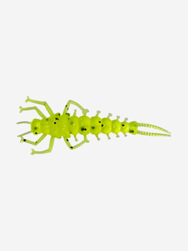 Мягкая приманка LureMax STONE FLY 2,5"/6,5 см, (8 штук в упаковке), силиконовая, в виде личинки веснянки на хищных рыб для рыбалки в стиле ультралайт, джиг, микроджиг, Зеленый