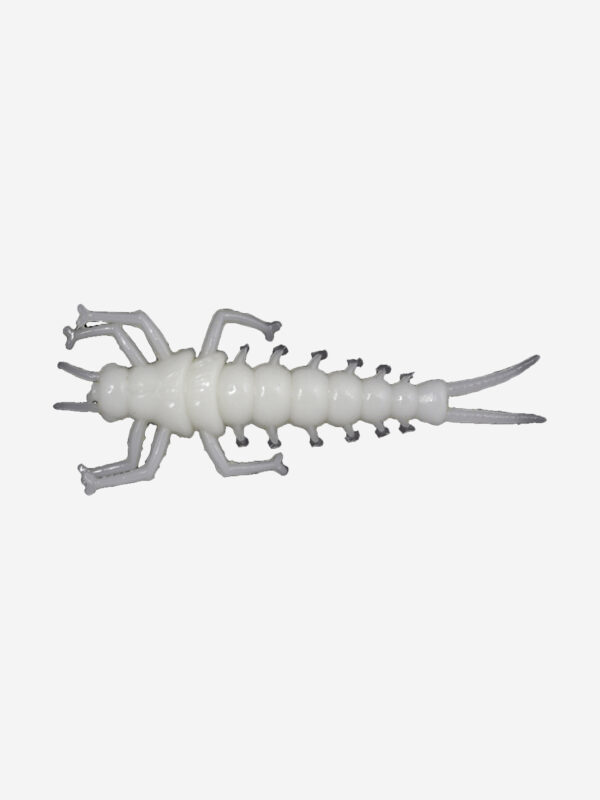 Мягкая приманка LureMax STONE FLY 1,5"/4,5 см, (10 штук в упаковке), силиконовая, в виде личинки веснянки на хищных рыб для рыбалки в стиле ультралайт, джиг, микроджиг, Белый