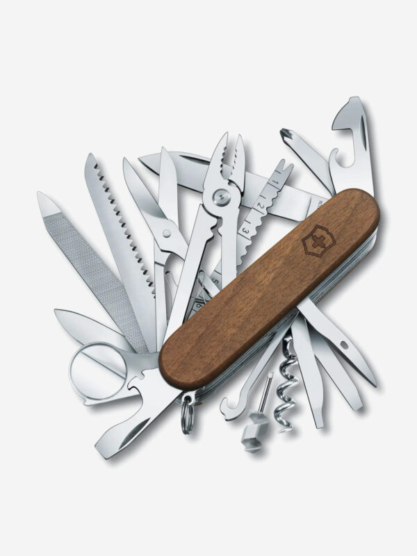 Нож складной Victorinox SwissChamp Wood, 91мм, 29 функций, Коричневый