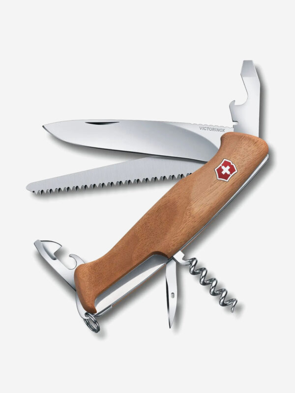 Нож складной Victorinox RangerWood 55, 130 мм, 10 функций, Коричневый