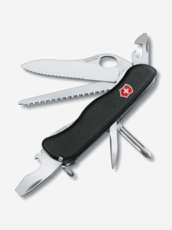 Нож складной Victorinox Trailmaster One Hand, 111 мм, 12 функций, Черный