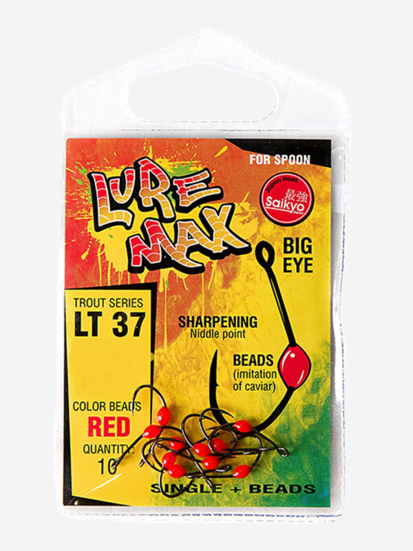 Крючки для рыбалки LureMax Trout LT37 Red ( упк. по 10шт.), Красный