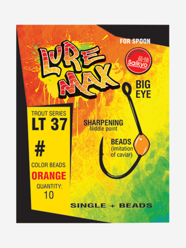 Крючки для рыбалки LureMax Trout LT37 Orange ( упк. по 10шт.), Оранжевый