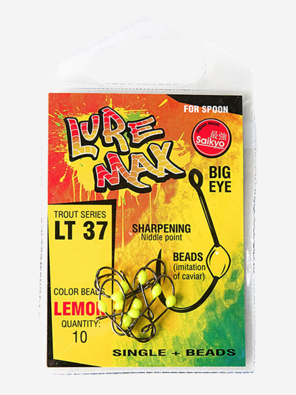 Крючки для рыбалки LureMax Trout LT37 Lemon ( упк. по 10шт.), Желтый
