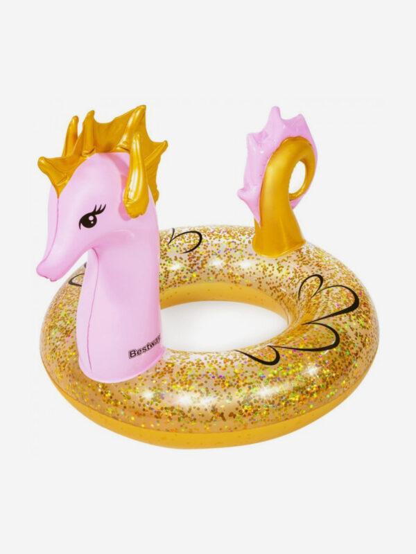 Круг для плавания Bestway 36305 Glitter Seahorse Swim Ring (115х104см), Золотой