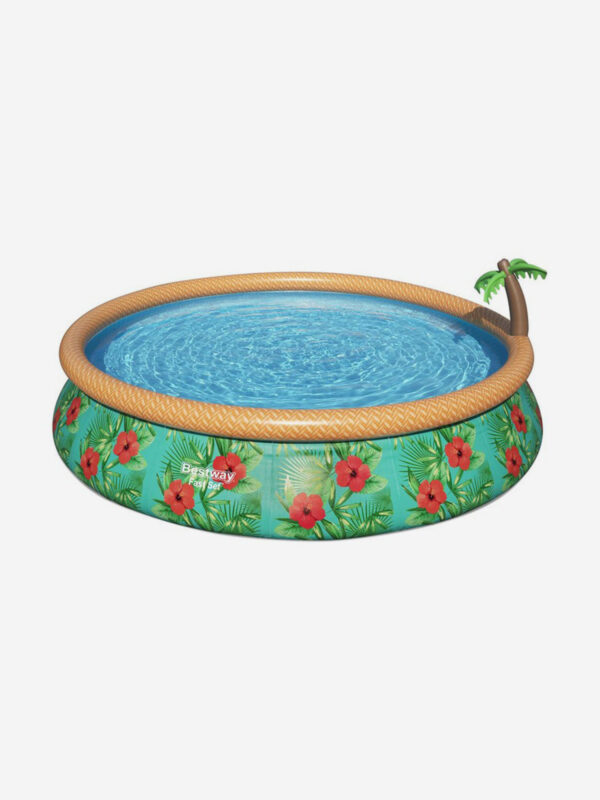 Бассейн надувной Bestway 57416 "Paradise Palms" (457х84см)+ фильтр-насос, Зеленый