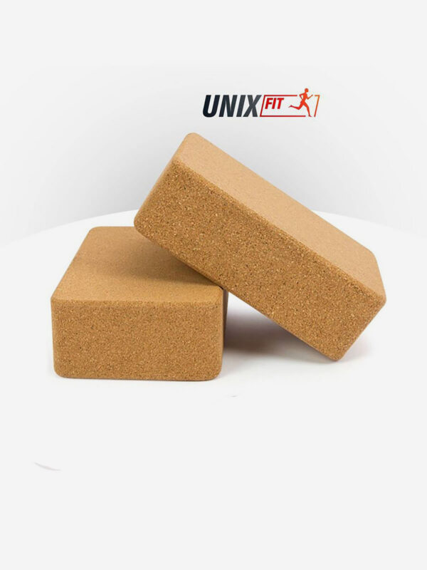 Блок для йоги и фитнеса UNIX Fit пробковый, 22,5 х 15 х 7,5 см. - 1 шт., Коричневый