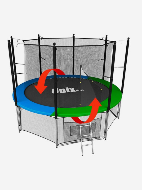 Батут каркасный UNIX Line Classic 8 ft, общий диаметр 244 см, до 150 кг, Черный