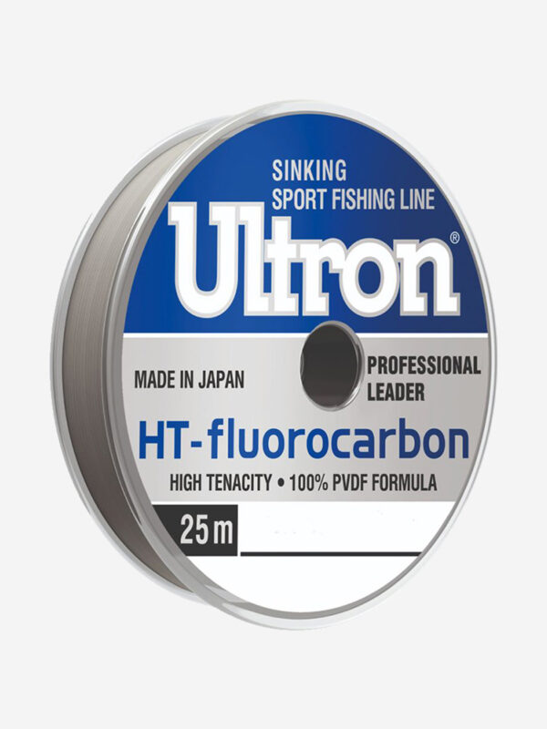 Флюорокарбоновая леска для рыбалки ULTRON Fluorocarbon (Pro-leader) 0,28 мм, 6,4 кг, 25 м, прозрачная, 1 штука, Серебряный