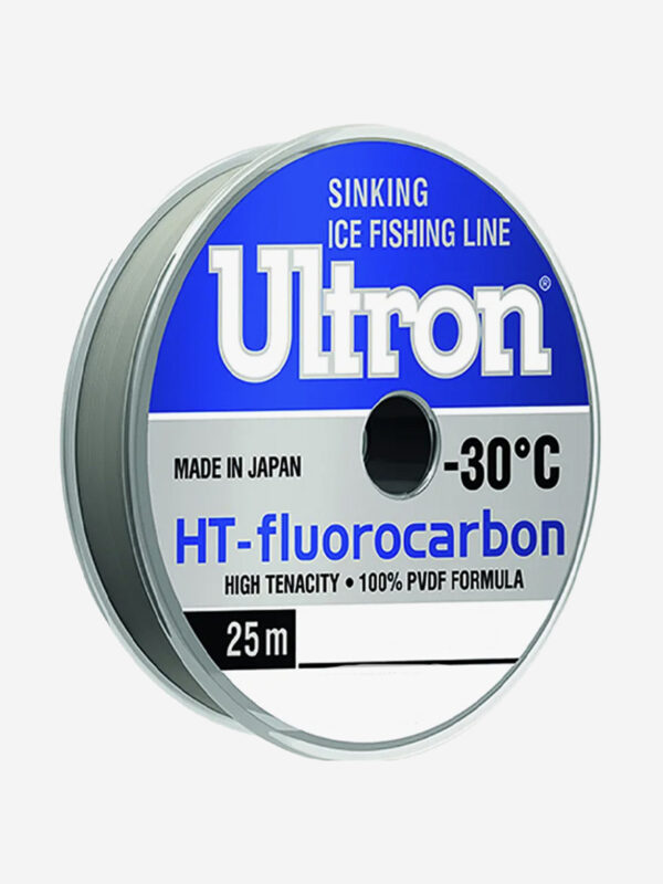 Флюорокарбоновая леска для рыбалки ULTRON Fluorocarbon 0,20 мм, 3,4 кг, 25 м, прозрачная, Серебряный