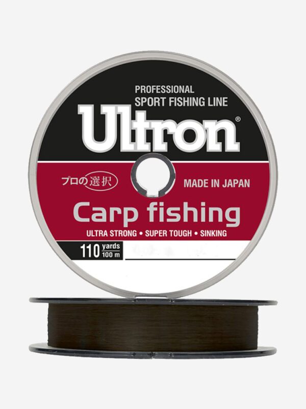 Монофильная леска для рыбалки ULTRON Carp Fishing 0,40 мм, 16,0 кг, 300 м, коричневая, 1 штука, Коричневый
