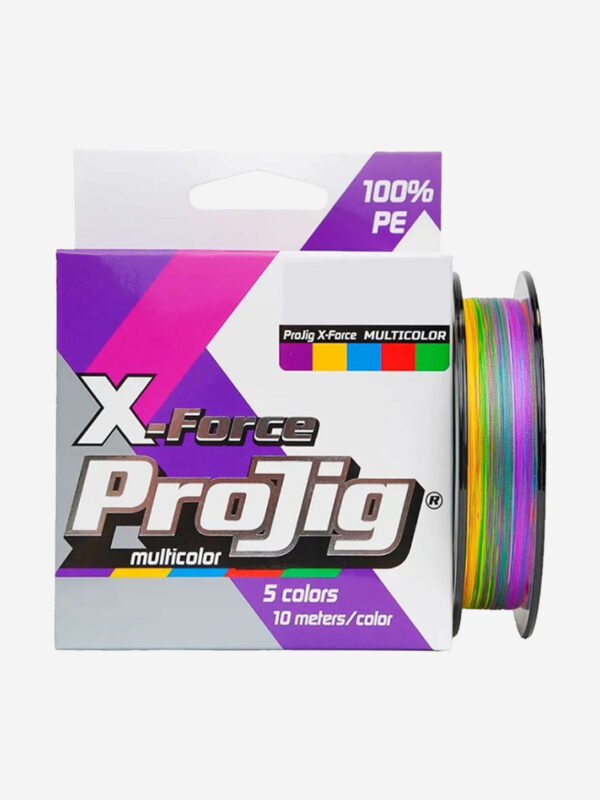Плетеный шнур для рыбалки ProJig X-Force Multicolor 0,24 мм, 17,0 кг, 150 м, Мультицвет