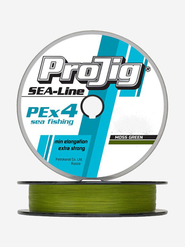 Плетеный шнур для рыбалки ProJig SEA Line 0,50 мм, 60,0 кг, 300 м, хаки, Зеленый