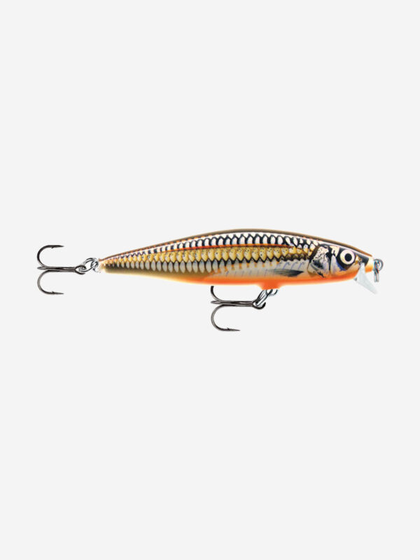 Воблер для рыбалки RAPALA Flat Rap 08, 8см, 7гр, цвет SLG, плавающий, Коричневый