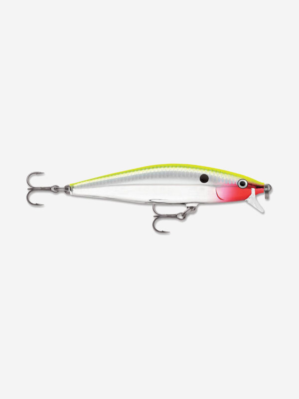 Воблер для рыбалки RAPALA Flat Rap 08, 8см, 7гр, цвет CLN, плавающий, Серебряный