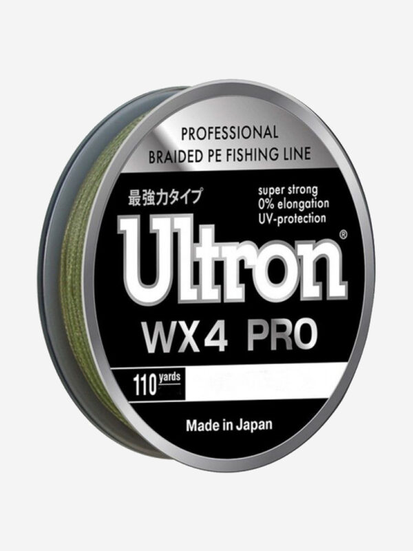 Плетеный шнур для рыбалки ULTRON WX 4 PRO 0,15 мм, 10,0 кг, 137 м, хаки, Зеленый