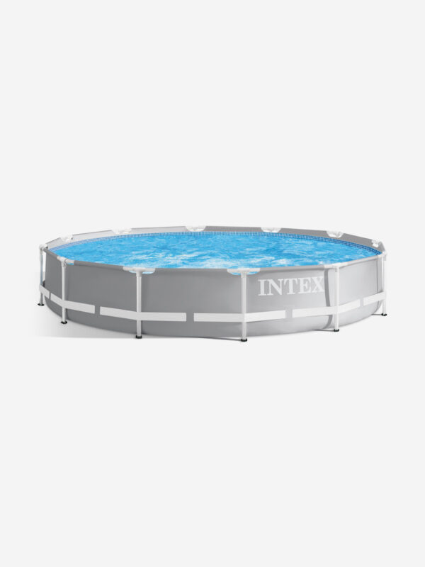 Бассейн каркасный Intex Prism Frame, 366х76 см, светло-серый, Серый