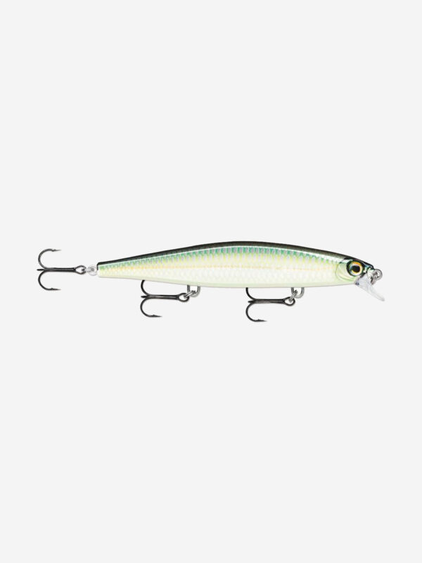 Воблер для рыбалки RAPALA Shadow Rap 11, 11см, 13гр, цвет BLK, медленно тонущий, Зеленый