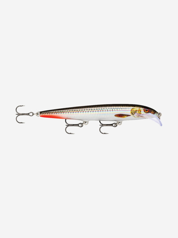 Воблер для рыбалки RAPALA Scatter Rap Minnow 11, 11см, 6гр, цвет ROHL, плавающий, Серебряный