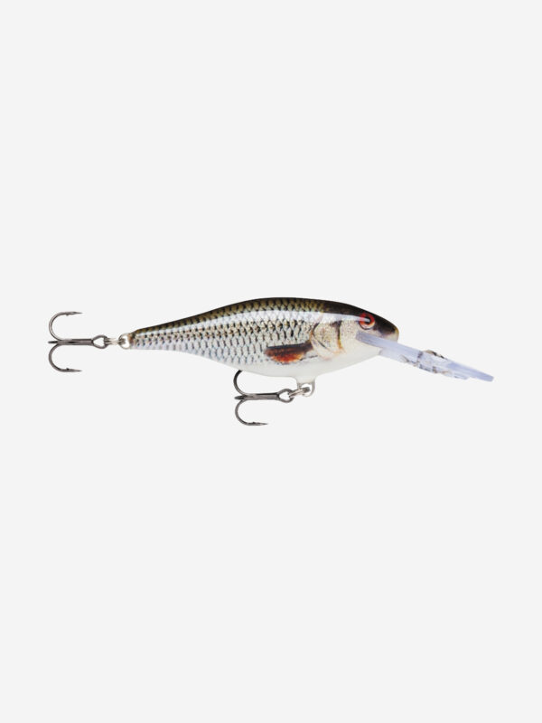 Воблер для рыбалки RAPALA Shad Rap 09, 9см, 15гр, цвет ROL, плавающий, Серебряный