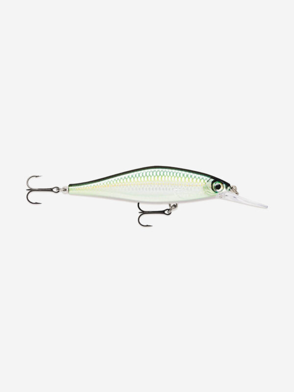 Воблер для рыбалки RAPALA Shadow Rap Shad Deep 09, 9см, 12гр, цвет BLK, медленно всплывающий, Зеленый