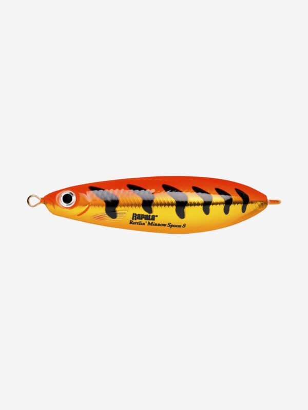 Блесна для рыбалки колеблющаяся RAPALA Rattlin' Minnow Spoon, 8см, 16гр /GFRT (незацепляйка), Оранжевый