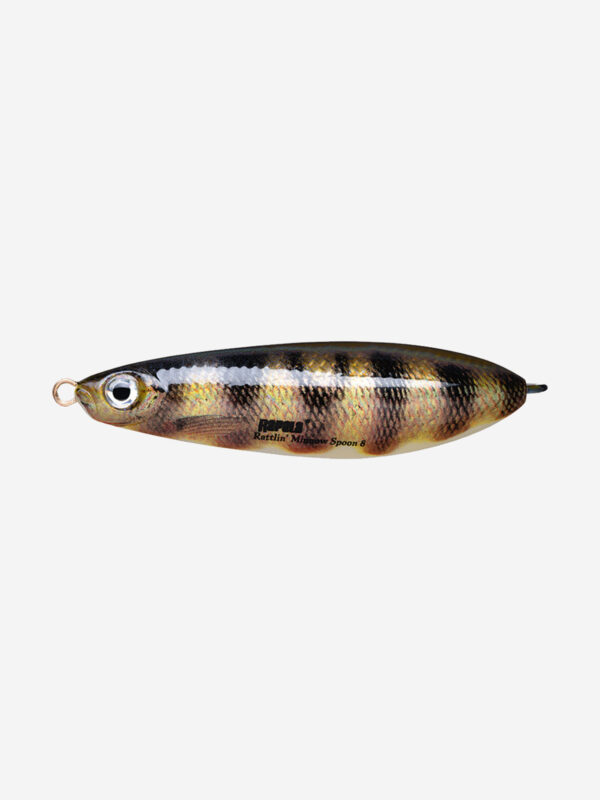 Блесна для рыбалки колеблющаяся RAPALA Rattlin' Minnow Spoon, 8см, 16гр /PEL (незацепляйка), Коричневый