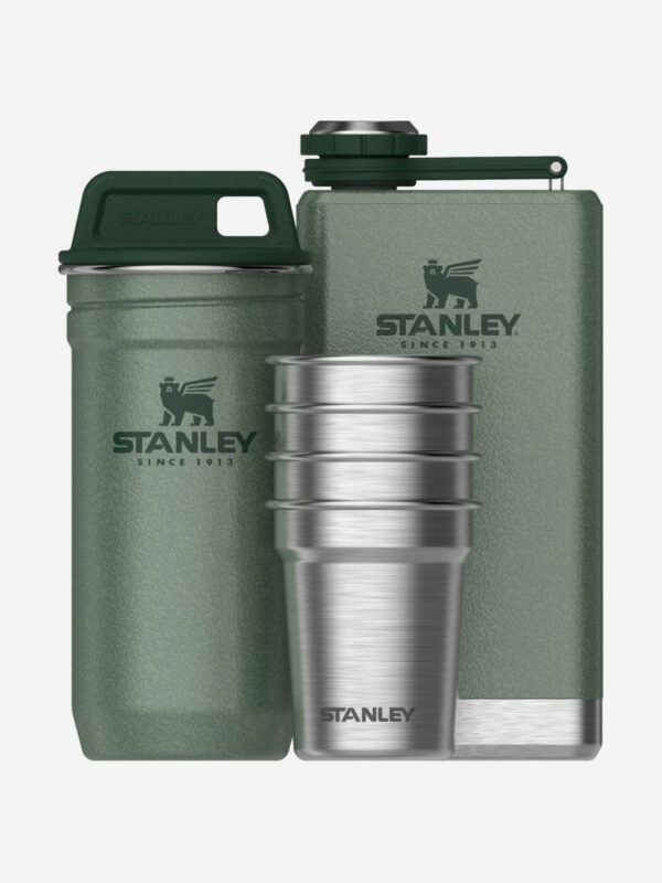 Фляжка и стопки в наборе Stanley Adventure с футляром, Зеленый