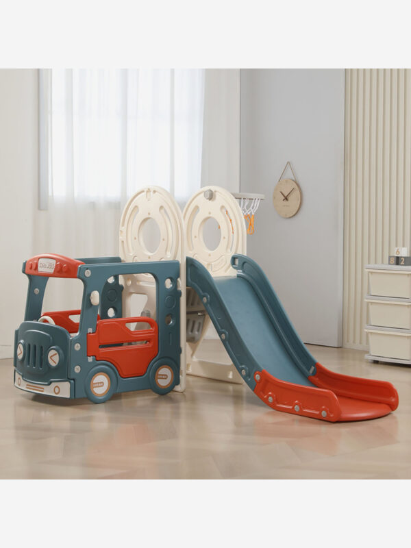 Игровой комплекс с горкой UNIX Kids Bus, 171 см, красный, Красный