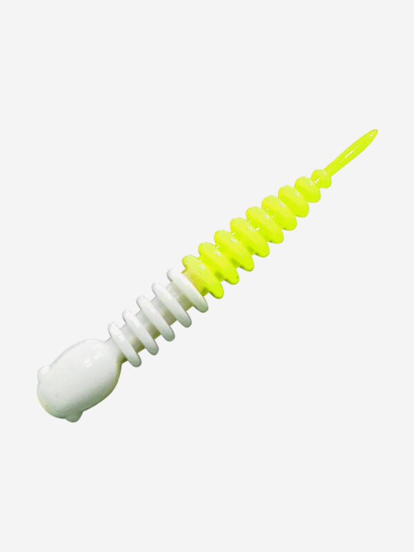 Силикон TROUT LURE (SANSAN) в банке, GOLOVASTIK 65, СЫР, COL. 12 (White-Lemon), (12шт), Мультицвет