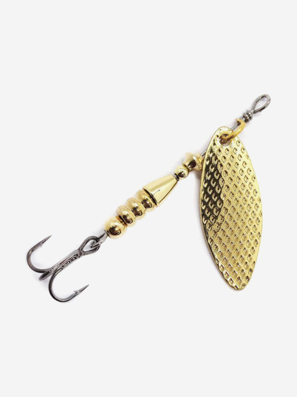 Блесна вращающаяся для рыбалки Mottomo Willow Blade #0 4g Gold для спиннинга. Вертушка на голавля, жереха, щуку, Золотой