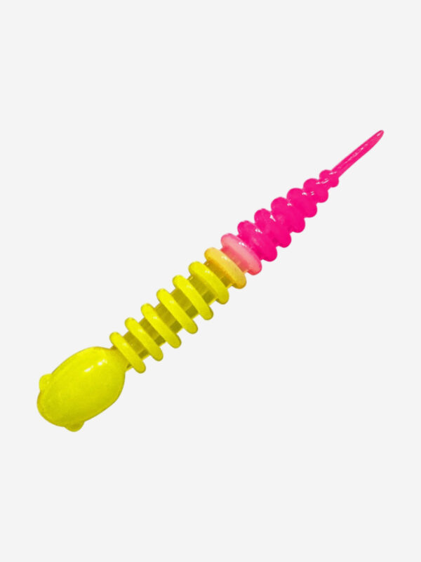 Силикон TROUT LURE (SANSAN) в банке, GOLOVASTIK 65, СЫР, COL. 30 (Lemon-Pink), (12шт), Желтый