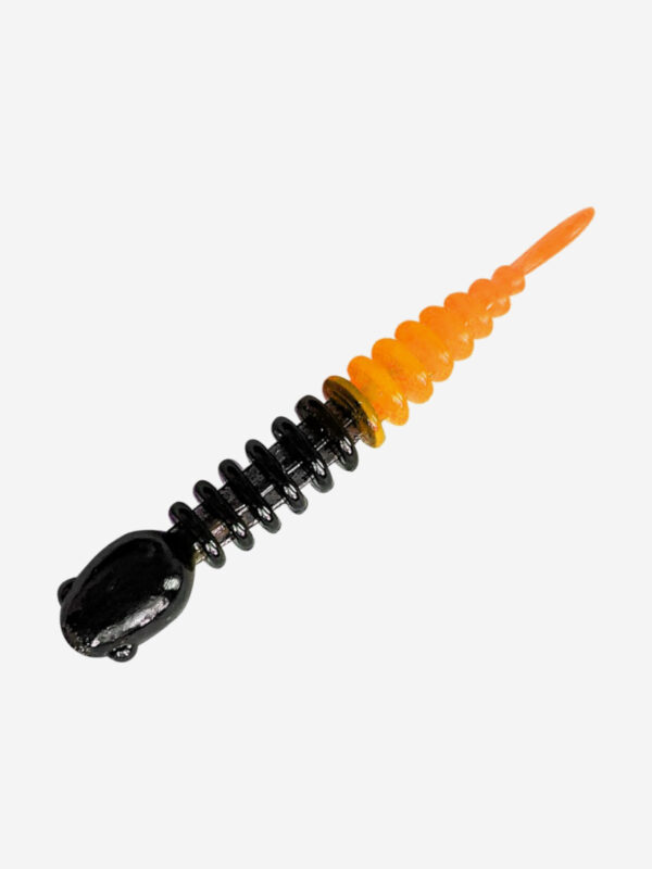 Силикон TROUT LURE (SANSAN) в банке, GOLOVASTIK 50, СЫР, COL. 21 (Black-Orange), (12шт), Мультицвет