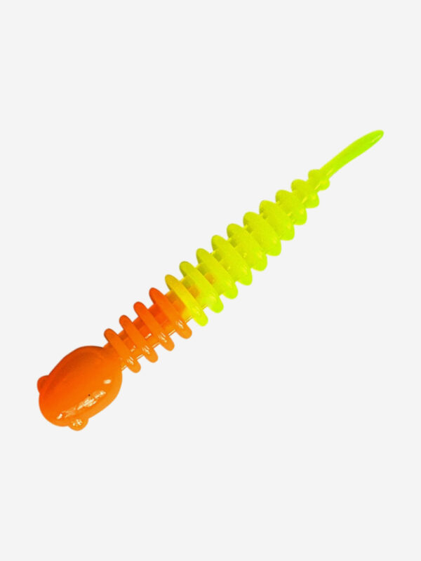 Силикон TROUT LURE (SANSAN) в банке, GOLOVASTIK 65, СЫР, COL. 22 (Orange-Lemon), (12шт), Оранжевый