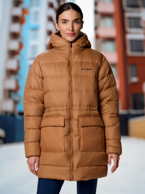 Пуховик женский Columbia Harmony Falls Mid Down Jacket, Коричневый