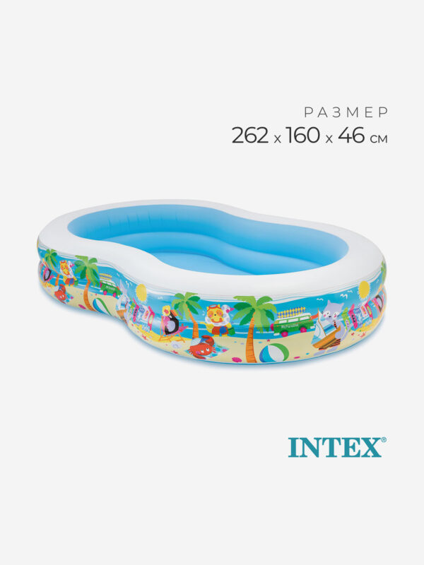 Надувной бассейн Intex 56490NP "Swim Center Seashore Pool" 262x160x46 см, Мультицвет